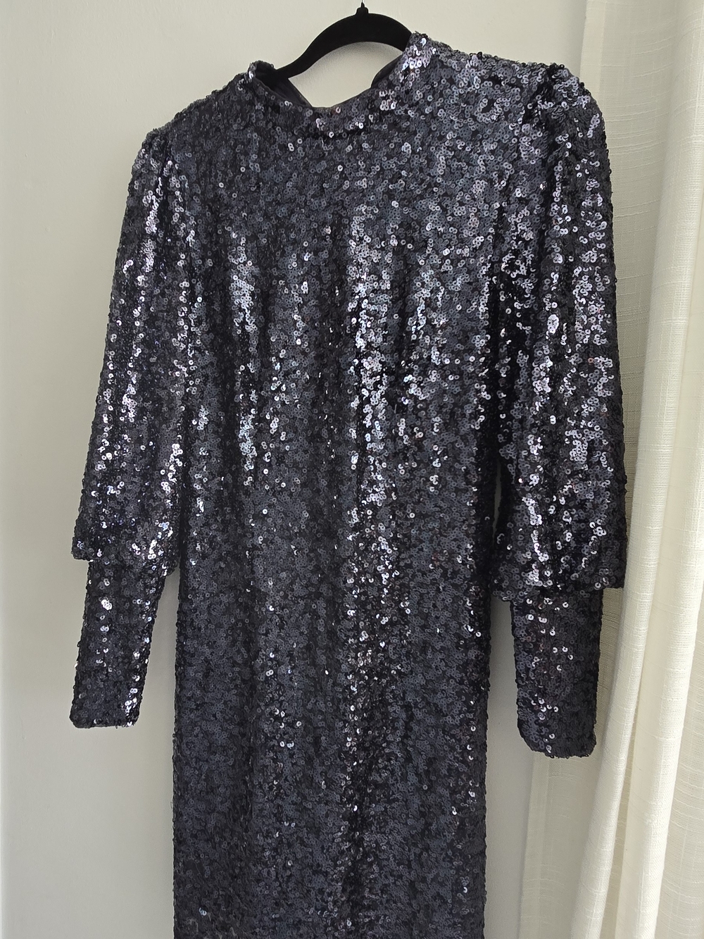 Dark grey Sequin Long Sleeve Party Dress